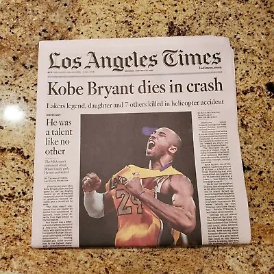 Kobe Bryant LA Times Los Angeles Times - NEWSPAPER + TRIBUTE • $81