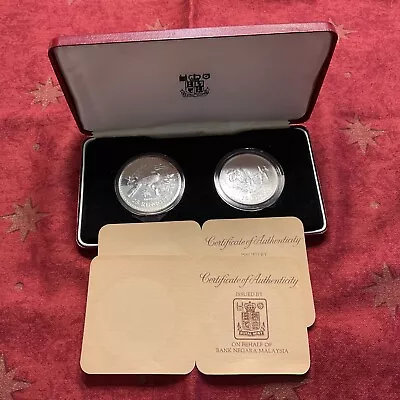 MALAYSIA 1976 Silver 25 & 15 Ringgit Coin Set MIB W/COAs KM19 & 20 • $249.99