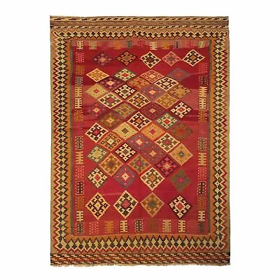 5'2 X 7'1 Vintage Qashqai Kilim Rug • $420