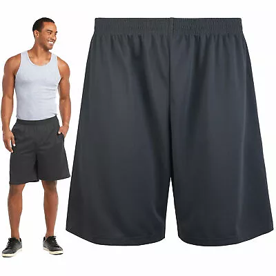 Men's Active Athletic Performance Shorts Gym Basketball Run Sports Grey S-3XL • $10.85