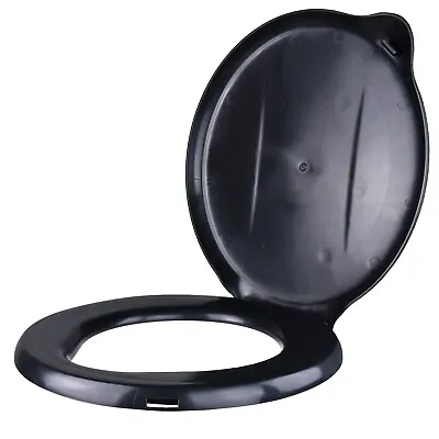 Portable Outdoor Snap On Toilet Seat Cover With Folding Lid For 5 Gallon Buckets • $18.97