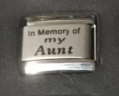 In Memory Of My Aunt WHOLESALE LASER ITALIAN CHARM Link 9MM K37 • $12