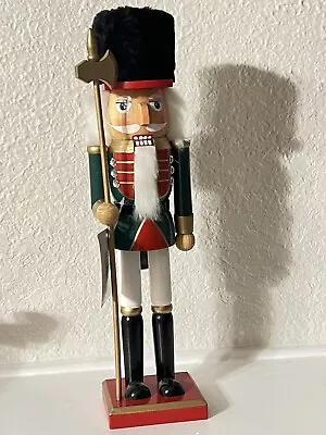 Holiday Lane Wooden Nutcracker 14” Figure Green  Christmas Decoration Macys • $25