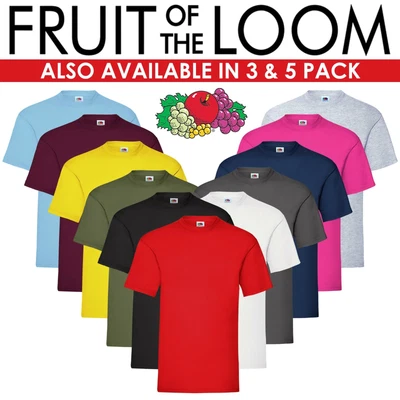 Fruit Of The Loom Mens Womens T Shirts 100% Cotton Plain Short Sleeve Tee Shirt • £14.99