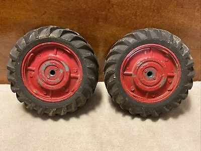 Vintage 1/16 Scale Red Metal Rim 4” Ford Massey Farmall Tractor Wheels-Parts • $32.50