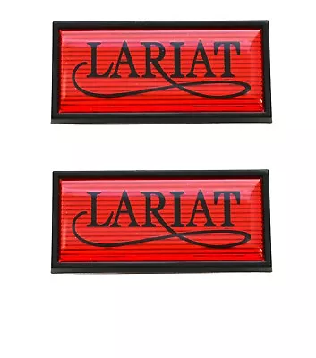 2Pcs LARIAT Cab Emblems For 1980-1986 Truck F100 F250 EOTZ-1050398-C Black/Red • $31.44