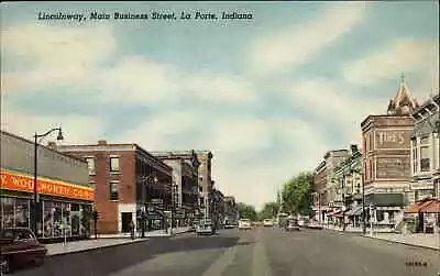 La Porte Indiana IN Lincolnway Street Scene Woolworths Vintage Postcard • $8.29