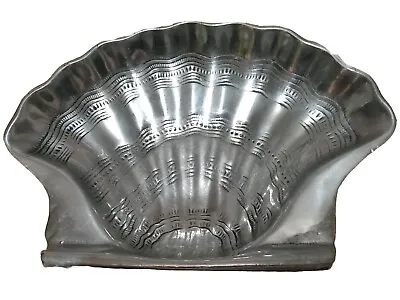 Vintage Large Cast Aluminum Metal Shell Serving Bowl Dish 12  X 9  Heavy • $17.99