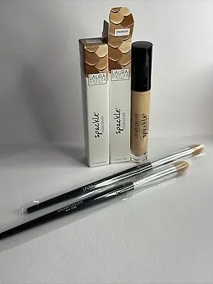 2 X Laura Geller Spackle Concealer & 2 X Concealer Brush 5ml Full Shade Medium • £4.95