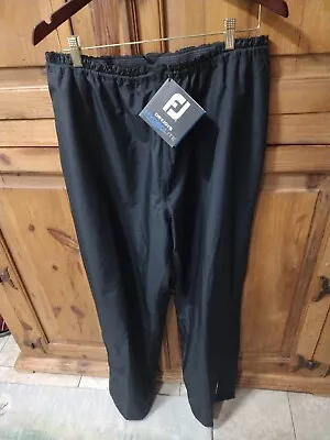 Footjoy Dryjoys Hydrolite Golf Pants Mens L Black Waterproof Snap Zip Leg Lined • $45