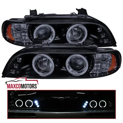 Smoke Projector Headlights Fits 1996-2003 BMW E39 525I 530I LED Halo Lamps 96-03 • $160.49