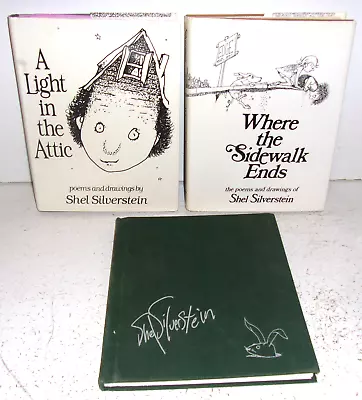 3 Shel Silverstein Books A Light In The Attic Runny Babbit Where The Sidewalk • $15
