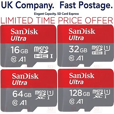 SanDisk Ultra Micro SD Memory Card Class 10 SDHC SDXC 32GB 64GB 128GB 256GB TF • £26.99