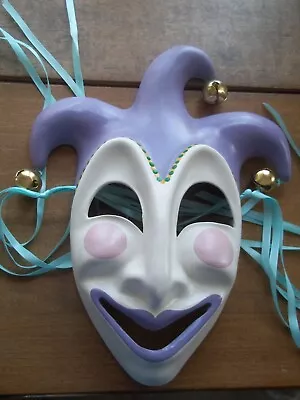 Vintage Mardi Gras Jester Porcelain Mask Hand Painted New Orleans  • $16.50