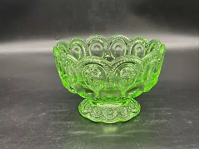 VTG L E Smith Apple Green Moon And Stars Footed Bowl • $45