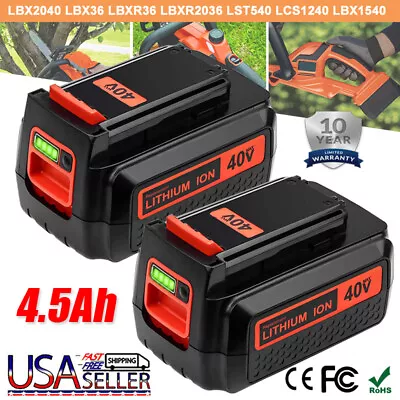 2Pack For Black+Decker 40V 5.0Ah 40 Volt Max Lithium LBXR36 LBX2040 Battery Tool • $60.14