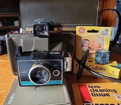 Polaroid Colorpack II Land Film Camera  W Case And Flash Cubes + More Untested  • $8.95