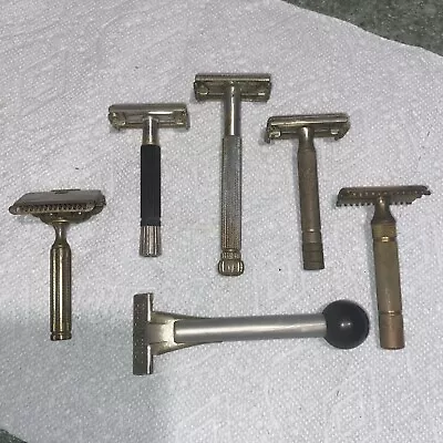 Vintage Safety Razor Lot - Gillette (4) Gem Stick Schick - As Is • $34.99