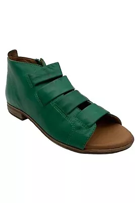 Miz Mooz Leather Side-Zip Sandals Dewdrop Emerald • $69.99