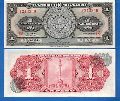 Mexico 1 Pesos Year 1970 World Paper Money Currency Uncirculated Banknote • $4.95