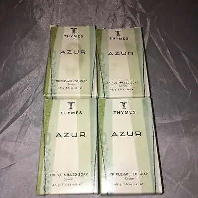 NIB Thymes   AZUR “ Scent Triple-Milled Soap ~Discontinued~ Lot Of 4 1.5oz Bars • $9.99