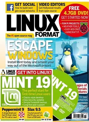 Linux Format Magazine Issue 243 + Free DVD MINT 15 Pi Projects Peppermint 9 Slax • £9.28