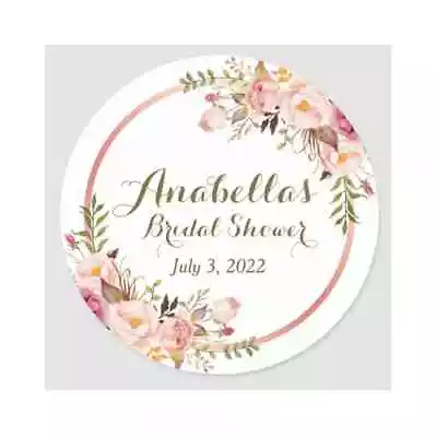 Rose Gold Blush Pink Floral Wedding Oreo Image Cupcake Sticker Cookie Sticker • $10.25