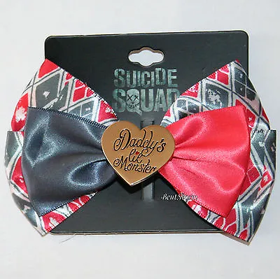 DC Comics Suicide Squad Harley Quinn Daddy's Lil Monster Costume Hair Bow Clip • $24.95