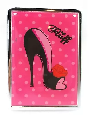 Fluff Pink Polka Dot And Funky Stiletto ID Mirror Case Compact Mirror • $11.96