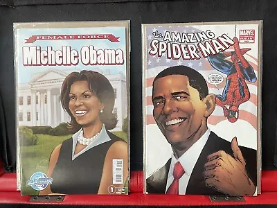 Barack And Michelle Obama Lot; ASM #583 (4th Variant) & ￼￼Female Force #1 • $25