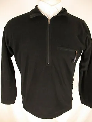 Patagonia Mens Black Half Zip Fleece Sweater L USA Made • $51.71