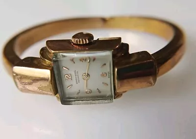 Vintage ERNEST BOREL Gold Plated Luxury Ladies Mechanical Swiss Watch Bracelet • $75