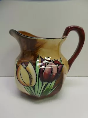 H&k Tunstall Hand Painted Floral Pottery Art Deco Flower Jug - Tulip Time • $38