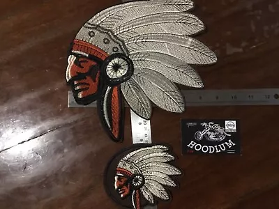 2 X Indian Heads  Sew On Back & Vest Patch Live To Ride Man Cave Biker Gift Idea • $41