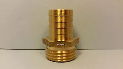 Solid Brass Garden Hose Fitting 3/4  Inch Male GHT X 3/4  Hose Barb Fitting  • $9.90