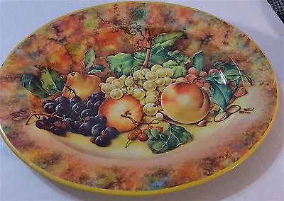 Vtg.daher  Decorated Ware Made In England Metal Platter With Assorted Fruits 13  • $7.99