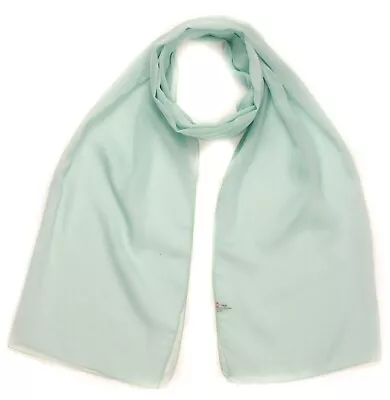 Chiffon Scarf Plain Lightweight Soft Sheer Women Neck Wrap Thin  Colours Scarves • £5.95