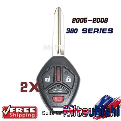 $55.26 • Buy 2 Complete Remote Key Fob 4 Button For Mitsubishi 380 Series 2005 2006 2007 2008
