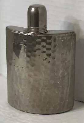 Vintage Hammered AHS Hip Flask 10oz. Made In Germany U.S. Zone Tin Lined • $39.55