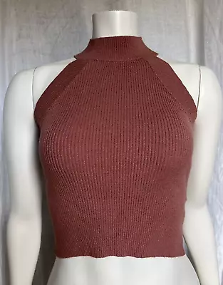 Y2K High Neck Crop Sweater Top Sienna Fairy Grunge Cottage Italy Subdued XS-M • $16