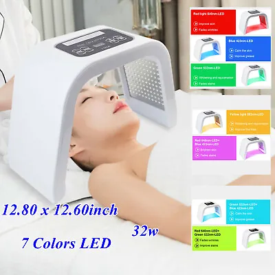 $49 • Buy LED-Face-Mask-Light-Therapy 7 In 1 Color LED Face Mask SPA Facial Equipment 
