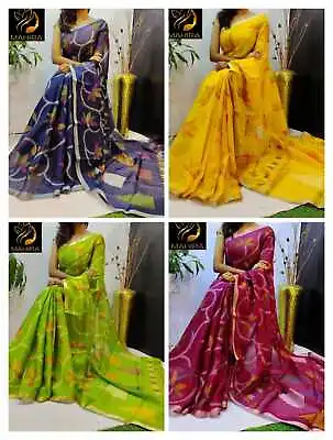 £11.99 • Buy Saree Designer Bollywood Party Wear Blouse New Sari Indian Pakistani Wedding