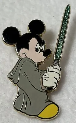 Disney Pin Star Wars Mickey Mouse As Jedi Luke Skywalker With Light Saber EUC • $8.90