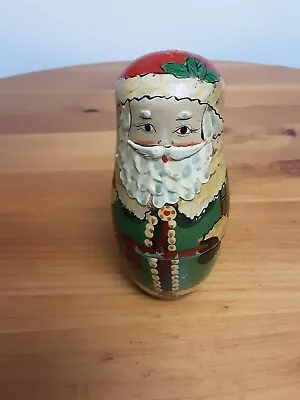 Russian Nesting Dolls Old World Santa Claus Christmas Wooden 5 Santas Stacking • £21.21
