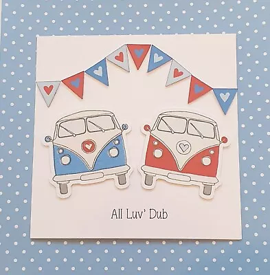 VW Campervan -  All Luv' Dub  Anniversary Or Wedding Card  • £2.50