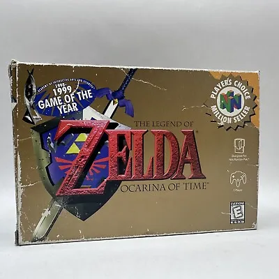 Legend Of Zelda OCARINA OF TIME N64 - With Box - Authentic TERRIBLE CONDITION • $75