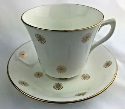 Vintage English Castle Bone China Staffordshire Tea Cup Teacup And Saucer Gold • $9.99