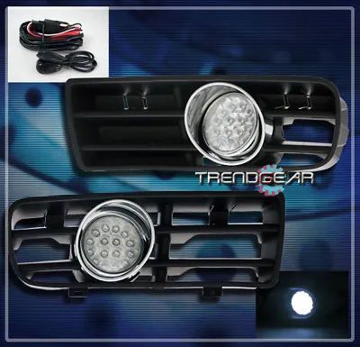 1999-2004 Vw Golf Mk4 Front Bumper Led Clear Lens Fog Lights Lamp+grille+harness • $60.95