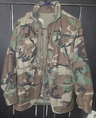 Grunge Style Jacket Mens US Army Military Size Small Short Camo Coat • $4.09