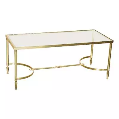 Mid-Century Modern Maison Jansen Paris Circa 1950's Glass Brass Coffee Table • $2303.44